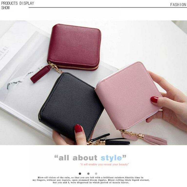 Retap Ladies Fashion Square Zipper Tassel Small Wallet Portable