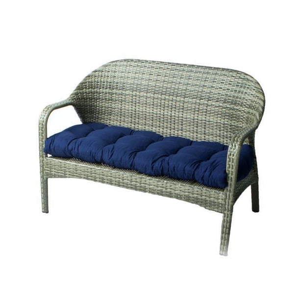 Nvzi Cojín para sofá de dos plazas, cojín para banco de exterior, 51 x 20 pulgadas, antideslizante, grueso, para mecedoras, para viajes, vacaciones, jardín, interior y exterior (azul)