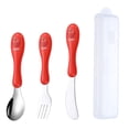 thumbnail image 1 of Cubiertos reutilizables para niños. Incluye tenedor, cuchillo y cuchara de mesa para comer., 1 of 5