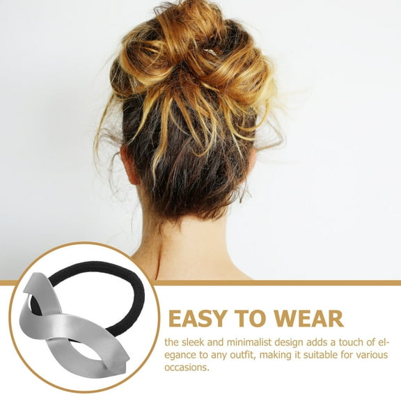 MLINS Hair Accessories for Women High Elasticity Metal Hair Tie   Surface Ponytail Holder Simple and Chic Design  for Thick Hair Durable