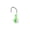 C#097, variant on Luminous Green Lead Head Jig Hooks with 3D Eyes & Glow-in-the-Dark Finish for Bass, Walleye, Trout – Soft Plastic Bait Compatible, Low-Light & Murky Water Fishing