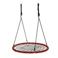 thumbnail image 2 of Walsport 40" Hanging Chair Flying Sky Chair Indoor & Outdoor Use Kids Round Sport Mesh Swing Hanging Chair for Summer Winter Camp Base Park, Red, 2 of 11