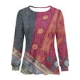 thumbnail image 4 of Aloohaidyvio Long Sleeve Tops,Women's Casual Long-sleeved Loose Round Neck Non-positioned Printed Top, 4 of 5