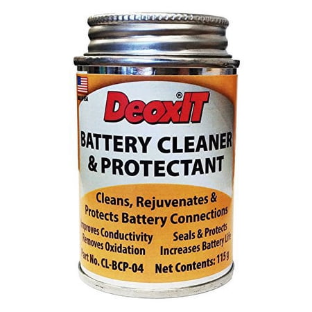 CAIG LABORATORIES DeoxIT Battery Cleaner & Protectant with Brush Lid, 118 g CL-BCP-04, Pack of 1