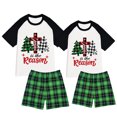 thumbnail image 2 of LuLiaMenton Matching Couples Christmas Pajamas The Reason Green Plaid Short Sleeve Shorts Set, 2 of 5