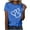 Blue, variant on Short Sleeve Valentine's Shirts for Women Love Heart XOXO Cute Graphic T Shirts Casual Spring Day Tops Tee Black