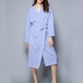 thumbnail image 4 of Hvyesh Men Bathrobe Waffle Spa Bathrobe Soft Solid Kimono Bath Robe Lightweight Bathrobes Nightgown Robes, 4 of 8