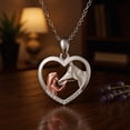 thumbnail image 6 of Deeceymbur Heart Necklace for Horse Theme Jewelry Gift for Women Mothers Day Present Equestrian Design Fashion Accessorily, 6 of 10