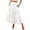 White, variant on A Line Skirts for Women Mid Length Elastic High Waisted Flowing Ruffles Fairy Skirt Soild Cake Skirt With Pockets (Red,XX-Large)