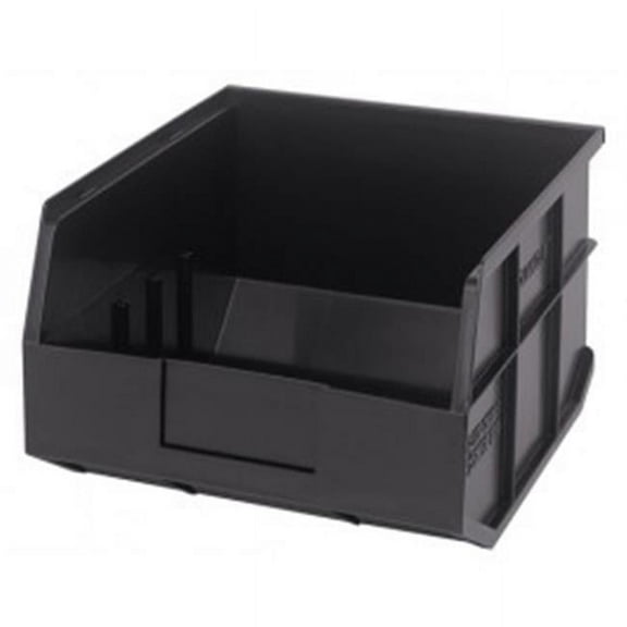 Quantum Storage Systems SSB425BK Stackable Shelf Part Organizer Black Bins 12" L x 11" W x 7" H 6 Pack