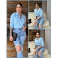 thumbnail image 5 of Zeagoo Women Work Shirts Button Down Three Quarter Sleeve Short Sleeve Office Blouses for Women, 5 of 7