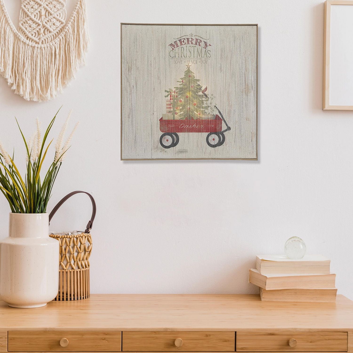 Art Mural Encadré Par Fil Led Joyeux Noël