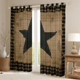 thumbnail image 2 of Homewish Texas Stars Curtains Pack of 2 (42x84 Each) for Female Men Adults,Western Theme Curtains Blackout,Geometric Plaid Grid Bedroom Curtains,Ultra Soft Home Decor, 2 of 6