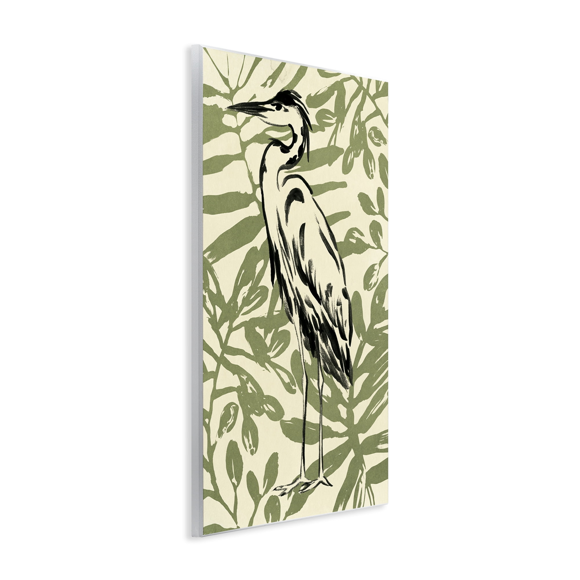 Stupell Industries Brushed Heron Portrait Animals & Insects Painting Unframed Art Print Wall Art, 13 x 19