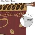 thumbnail image 6 of Vintage Cartoon Coffee Curtains, Rustic Watercolor Coffee Shop Theme Farmhouse Print for Room Window Decor, Rod Pocket Blackout Drapes for Living Room Bedroom Kitchen 2 Panel Set 21"W X 54"L, 6 of 6
