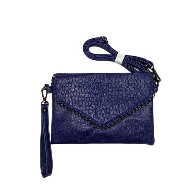 Qarigey Bolso de hombro para mujer, bandolera de Color sólido, bolso de almacenamiento, estuche de viaje, cierre de cremallera, bolsos de moda para Carteras Azul Pequeño Qarigey AP013844-02