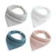 thumbnail image 4 of 4 Pcs Baby Feeding Drool Bibs Snap Button Saliva Towel Soft Cotton Gauze Triangle Bandana Burp Cloth for Newborn Toddler Shower Gifts, 4 of 5