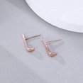 thumbnail image 6 of Solid 925 Sterling Silver Bar Open Hoop Earrings Huggie Studs for Women Teens Bar Half Hoop Earrings Huggie, 6 of 15