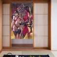 thumbnail image 1 of Cortina de puerta semiopaca con patrón de patchwork de dos piezas Vampirella, cortinas opacas decorativas para dormitorio, sala de estar, decoración de habitación de niños, 34 x 56 pulgadas, tamaño, 1 of 7
