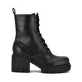 thumbnail image 2 of Nine West Womens Juna Faux Leather Mid-Calf Combat & Lace-up Boots, 2 of 3