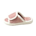 thumbnail image 2 of uublik Comfy Fuzzy Slippers for Women Open Toe Memory Foam House Shoes Indoor Outdoor Non Slip House Slides, Pink, 2 of 7