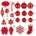 thumbnail image 2 of Adorno Colgante Sattiyrch 76 piezas Bolas Navideñas Rojas Irrompibles, 2 of 3
