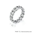 thumbnail image 2 of QQTDFG Men Women Miami Cuban Link Spinner Ring Plain Stainless Steel Band Punk Gfit-Style B-6-Silver, 2 of 9