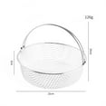 thumbnail image 3 of Stainless Steel Air Fryer Basket Oven Steamer Mesh Basket with Handle 21CM, 3 of 8