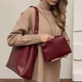 thumbnail image 2 of Faraee Slouchy Shoulder Bags for Women 2026 2Pcs Large Crossbody Tote Bag Purse Retro Soft Leather Casual Work Top Handle Satchel Wine, 2 of 7