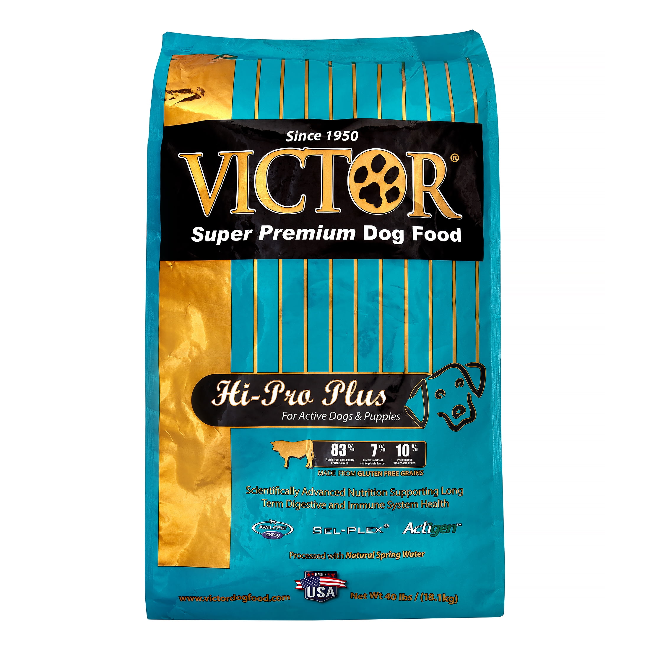 Victor HiPro Plus Formula Dry Dog Food, 40 lb
