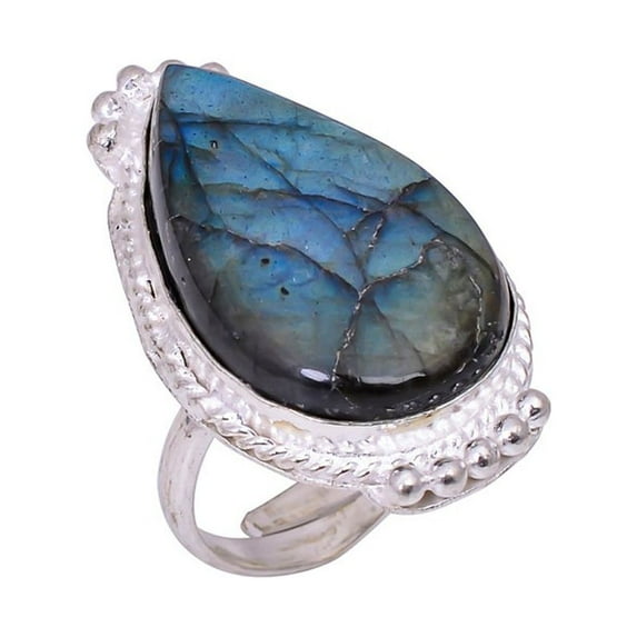 Labradorite Ring Gemstone Ring Statement Ring 925 Sterling Silver Ring for Women Gift for Her