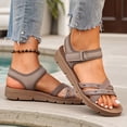 thumbnail image 6 of Rotm Sexy Shoes for Women Women's Platform Wedge Heel Sandals - Open-Toe Adjustable Elastic Strappy, Comfortable Insole Khaki,6, 6 of 6