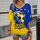 thumbnail image 1 of Women's Football Graphic T-Shirt, Women's V Neck Short Sleeve Soccer Fan T Shirt with Names Print Casual for Soccer Tournament 2026 Dark Blue Size: L, 1 of 5