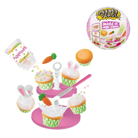 Make It Mini Food Spring Series Mini Collectibles - MGA's Miniverse, Spring, Easter, Blind Packaging, DIY, Crafts, Resin Play, Replica Food, Not Edible, Collectors, 8 