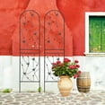 thumbnail image 4 of 4 Pack 86" H Large Garden Trellis，Heavy Duty Rustproof Black Iron Plant Trellis for Potted Plant Support Metal Climbing Rose Trellis, 4 of 10