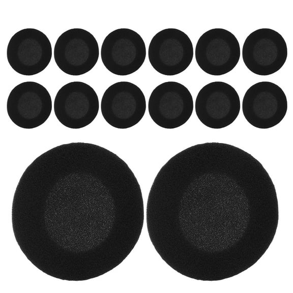 OUNONA 30pcs Round Sponge Earbud Pads Soft Headset Ear Pad Cushions Headphone Ear Cushions Covers Replacement Compatible For Logitech H330 H340 H600 H111