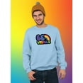 thumbnail image 2 of Be Visible Bubblegum Banner Sweatshirt Men -Smartprints Designs, Male XX-Large, 2 of 4