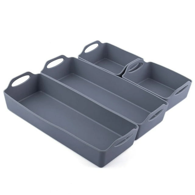Mistaha Silicone Baking Sheet Divider Set - Heat-Resistant Non-Stick Pan Separator Kit, Gray 4-Piece Bundle