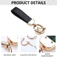 thumbnail image 3 of Leather Car Keychain, Universal Key Fob Keychain Leather Key Chain Holder for Men and Women,black, 3 of 5