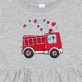 thumbnail image 4 of Inktastic Valentine Fire Truck with Cute Dalmatian and Hearts Girls Baby Dress, 4 of 5