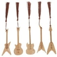 thumbnail image 5 of WRISTBIQUE Guitar Shape Bamboo Bookmarks 5Pcs 4.7X1.6In Vintage Engraved Page Marking, 5 of 8