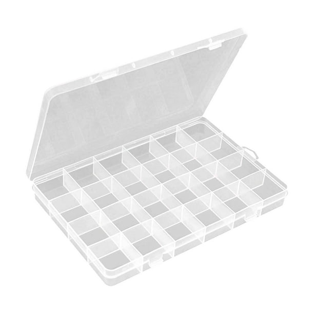 Dynwaveca 24 Grids Clear Organizer Box, Dividers Transparent Container Case For Thread Accessories Fishing Tackles Crafts Metal Parts Other 19x13x2.2c