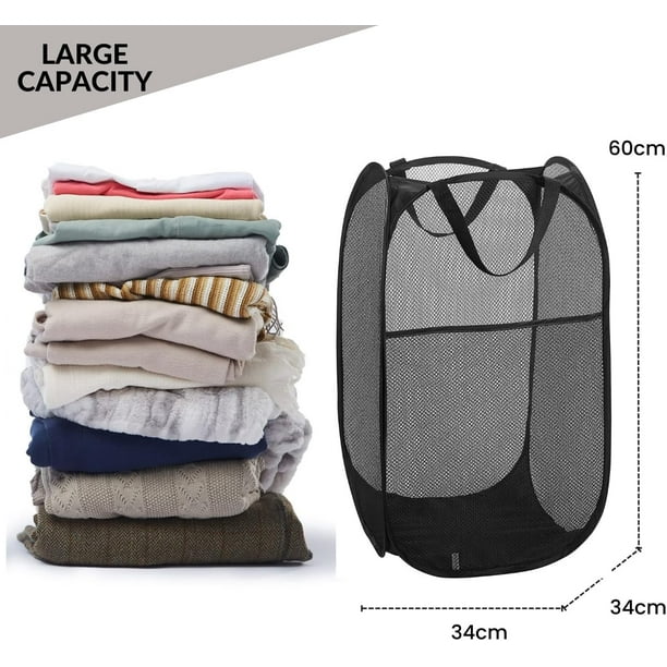 Juego De 2 Cestas Plegables De Malla Para La Ropa Sucia, Gra | Meses Juego De 2 Cestas Plegables De Malla Para La Ropa Sucia, Gra | Meses