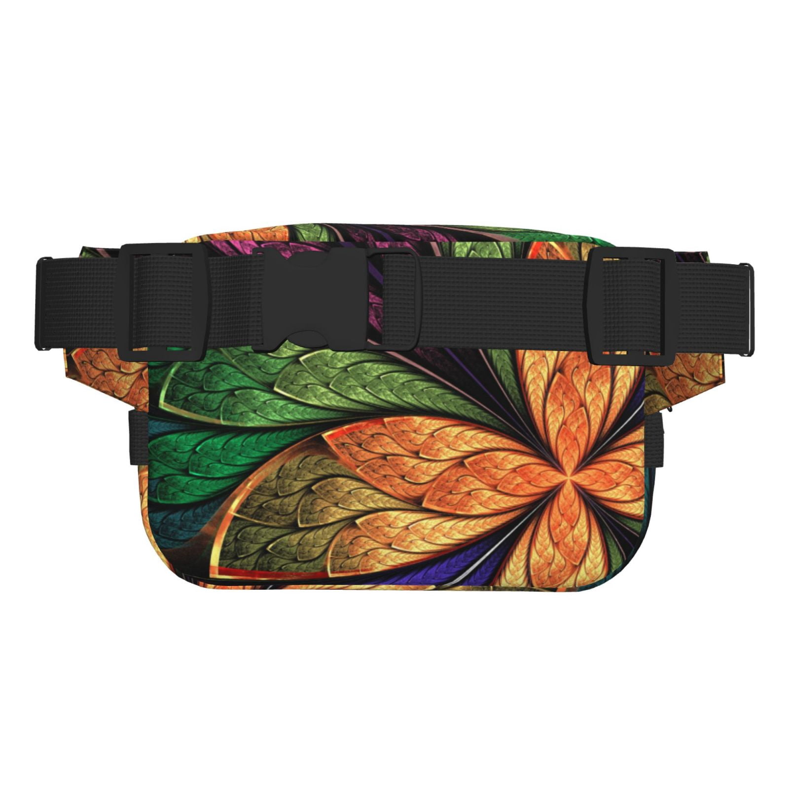 Picia Multicolored Beautiful Flower1 Print Square Double-Layer Waist Bag Mini Adjustable Waist Belt Bag Exercise Running Travel Hiking