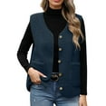 thumbnail image 2 of Ashirexll Womens Winter Coats, Womens Vests Outerwear, Fashion Casual Winter Style Front and Back Two Strands Tank Waistcoat, 2 of 6
