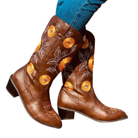 

Sunflower Boots for the Fall Sunflower Boots Women s Boots Comfortable Shoes PU Leather Shoes Boots for Girl Women 43 Brown