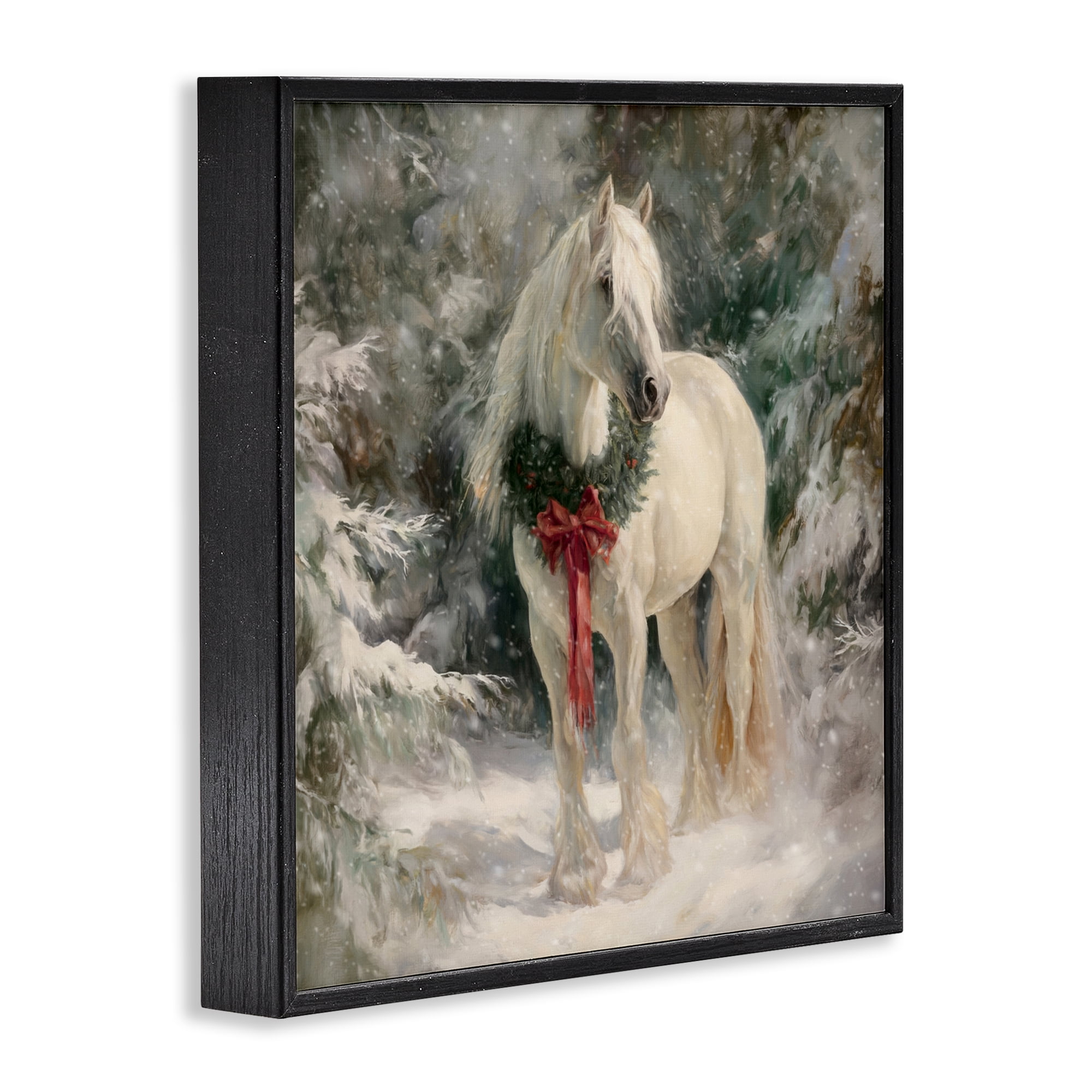 Stupell Industries Pretty Christmas Mare Black Framed Giclee Art, design by Tina LeCour