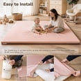 thumbnail image 7 of Baby Play Mat, Caveen Vegan Leather Baby Playpen Mat, Thicken Soft Crawling Mat for Infant, Wipe-Clean, 50"x 50", Pink, 7 of 7