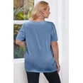 thumbnail image 2 of Blusa Eytino para mujer, talla grande, cuello cuadrado, manga abullonada, 2X, 2 of 6