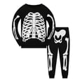 thumbnail image 4 of Tfken Halloween Skeleton Graphic Pajamas Outfit Set For Girls Long Sleeve Tops Elastic Waist Pants Set Loungewear Cute Homewear Sleepwear Festival Kids Comfy Pjs Clothes Size 7-8 Years, 4 of 4